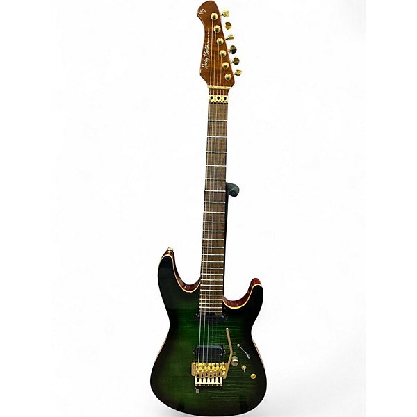 Used Harley Benton Guitar Max Signature Fusion Green Solid Body Electric Guitar