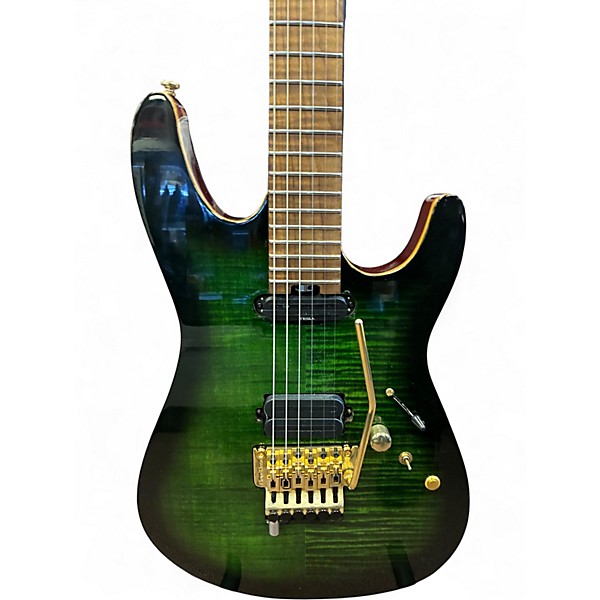 Used Harley Benton Guitar Max Signature Fusion Green Solid Body Electric Guitar