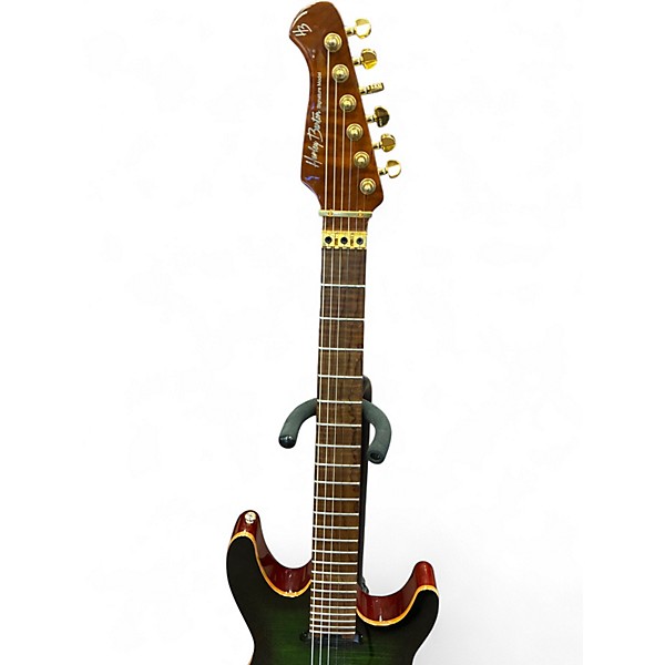 Used Harley Benton Guitar Max Signature Fusion Green Solid Body Electric Guitar