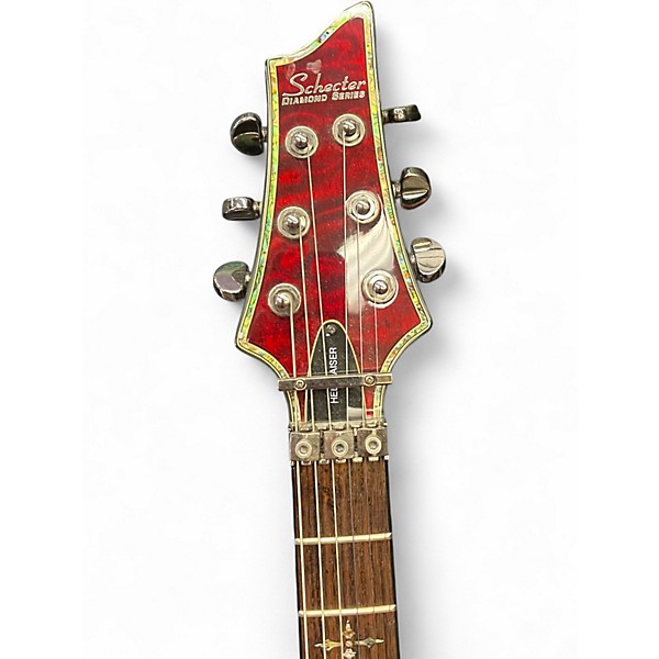 Used Schecter Guitar Research Hellraiser V1 Floyd Rose TRANS MAROON Solid Body Electric Guitar