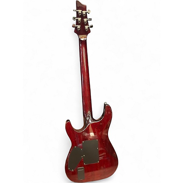 Used Schecter Guitar Research Hellraiser V1 Floyd Rose TRANS MAROON Solid Body Electric Guitar