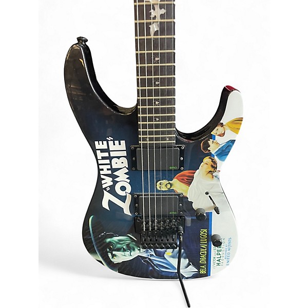 Used ESP LTD Kirk Hammett Signature White Zombie Custom Graphic Solid Body Electric Guitar
