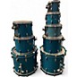 Used Pearl 8 Piece MASTER STUDIO KIT blue sparkle Drum Kit thumbnail