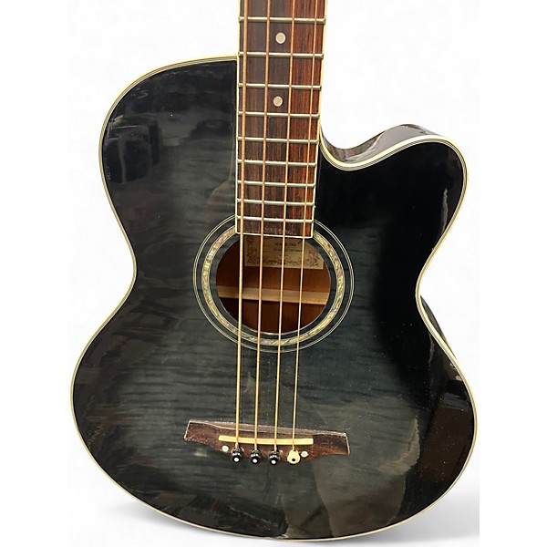 Used Ibanez AEB20E-TKS Trans Black Acoustic Bass Guitar