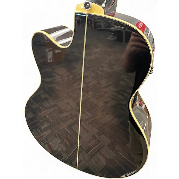 Used Ibanez AEB20E-TKS Trans Black Acoustic Bass Guitar