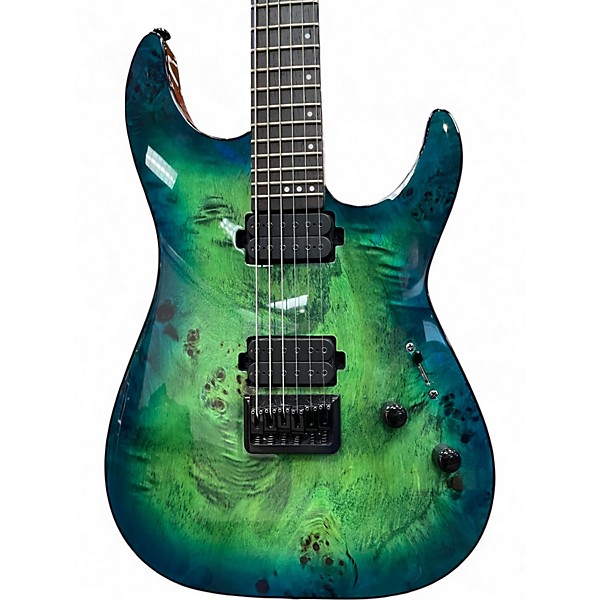 Used Schecter Guitar Research DIAMOND SERIES CR-6 AQUABURST Solid Body Electric Guitar