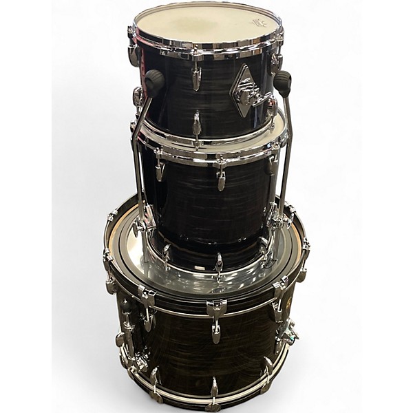 Used Gretsch Drums 3 Piece USA Custom Black Oyster Drum Kit