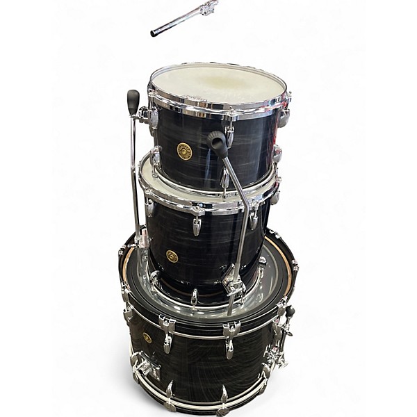 Used Gretsch Drums 3 Piece USA Custom Black Oyster Drum Kit