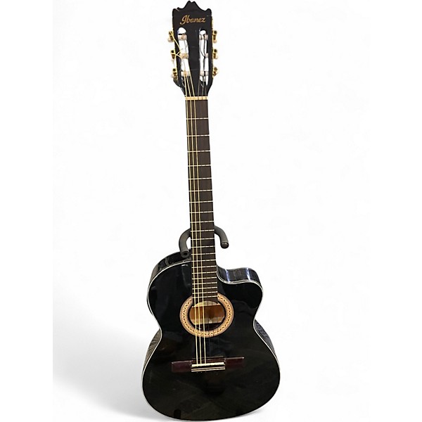 Used Ibanez GA5TCE Black Classical Acoustic Electric Guitar