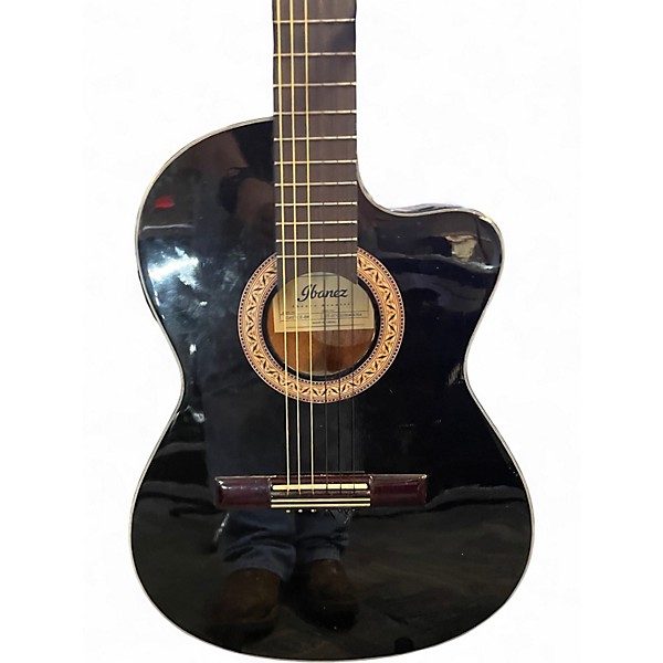 Used Ibanez GA5TCE Black Classical Acoustic Electric Guitar