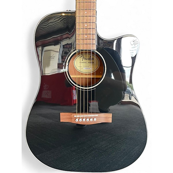 Used Fender CD60SCE Black Acoustic Electric Guitar