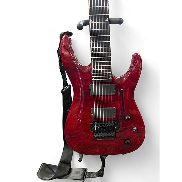 Used Jackson SLATXMGQ3-7 7 String Trans Red Solid Body Electric Guitar