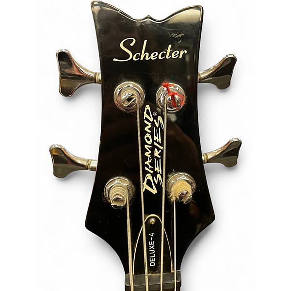 Used Schecter Guitar Research Raiden Deluxe 4 String Black Electric Bass Guitar