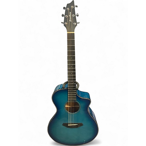 Used Breedlove Discovery Concert Cutaway Blue Acoustic Electric Guitar