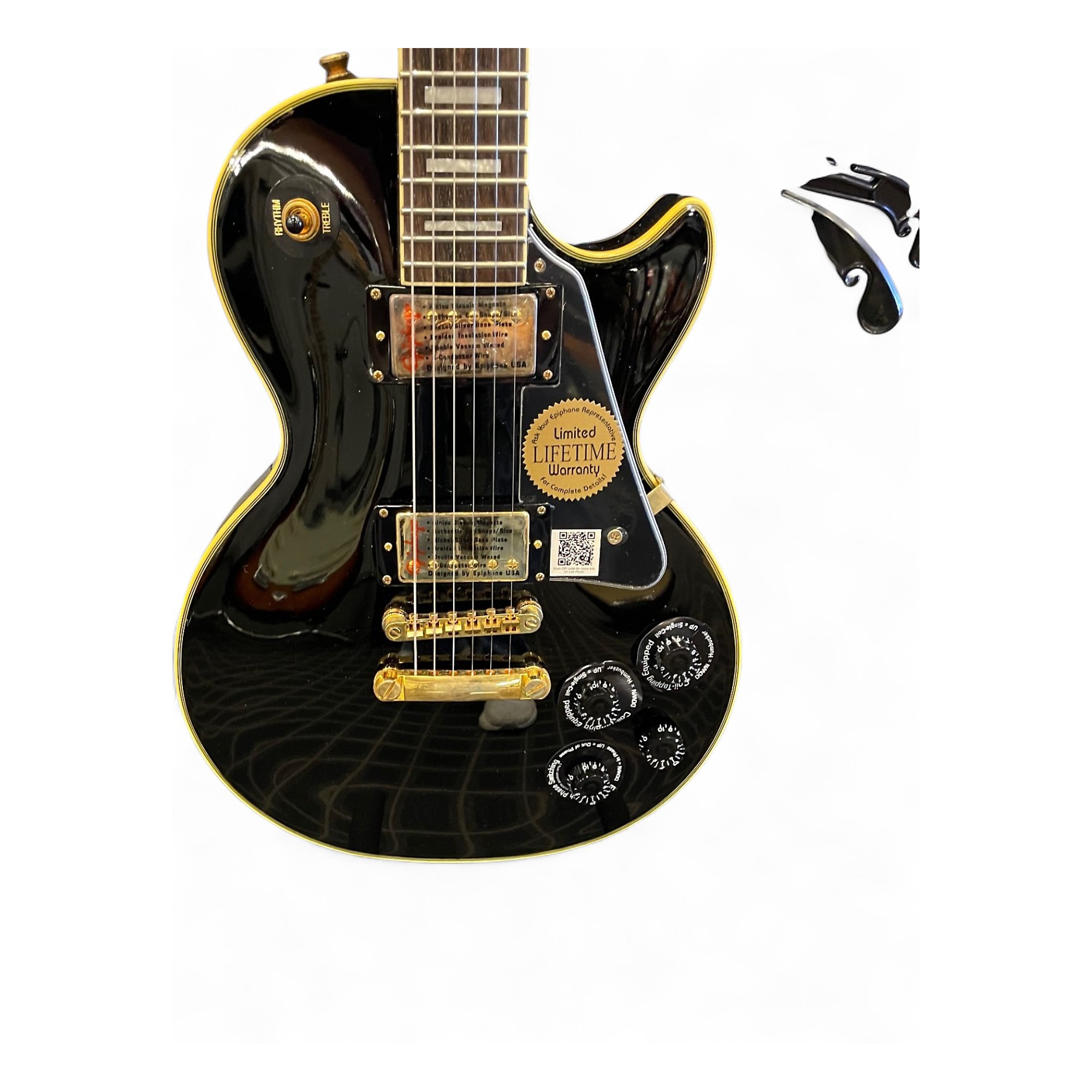 Used Epiphone Les Paul Custom Pro Black Solid Body Electric Guitar
