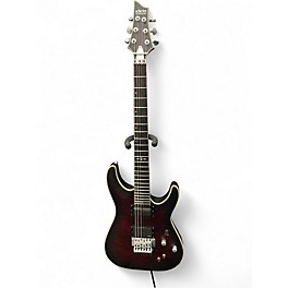 Used Schecter Guitar Research C1 Hellraiser Crimson Red Burst Solid Body Electric Guitar