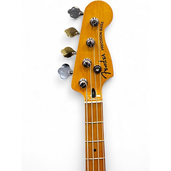 Used Fender Player Plus Active Precision Bass Black and Silver Electric Bass Guitar