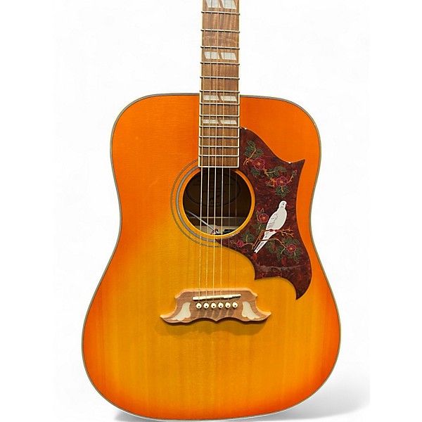 Used Epiphone Dove STUDIO ORANGE BURST Acoustic Electric Guitar