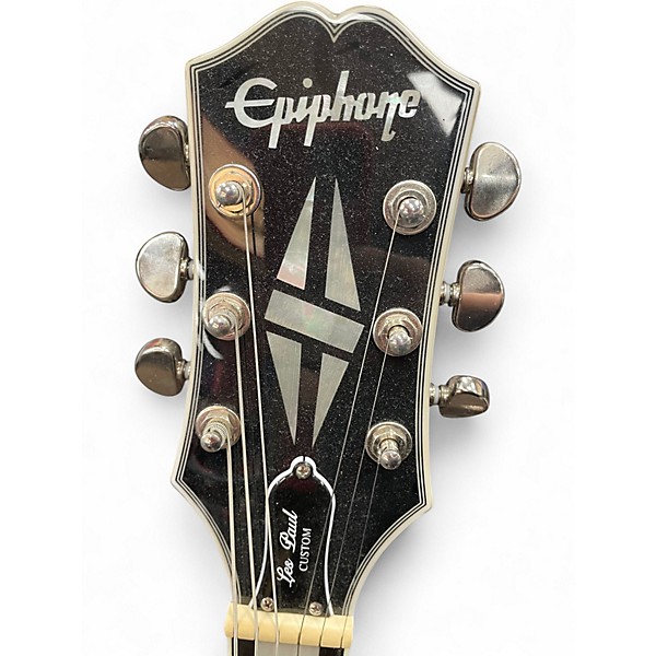 Used Epiphone Les Paul Custom Silverburst Solid Body Electric Guitar