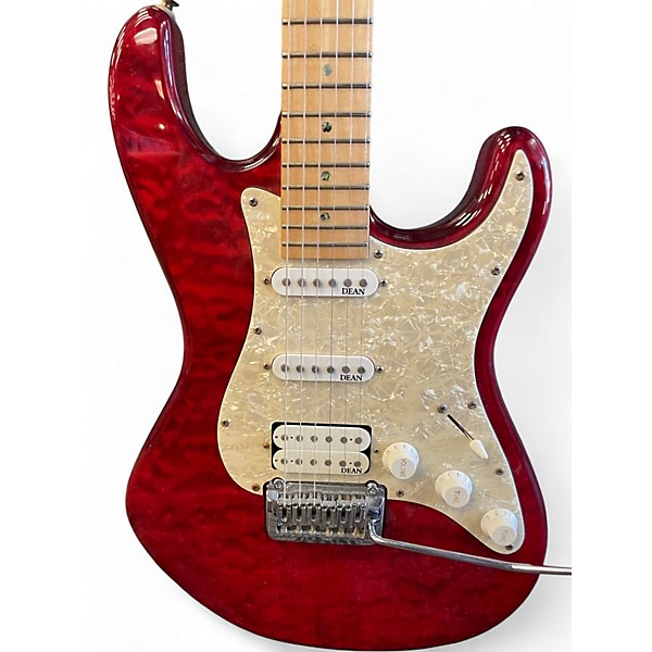 Used Dean Avalanche Trans Red Solid Body Electric Guitar
