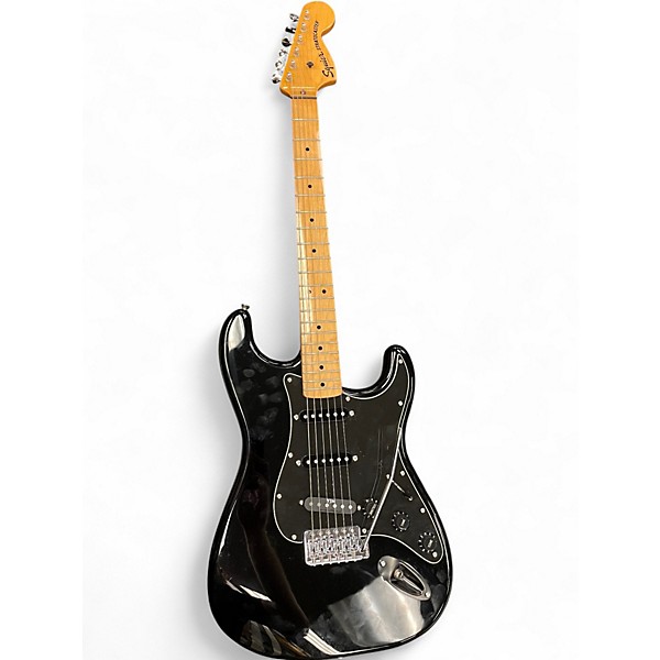 Used Squier Classic Vibe Stratocaster 70s Black Solid Body Electric Guitar