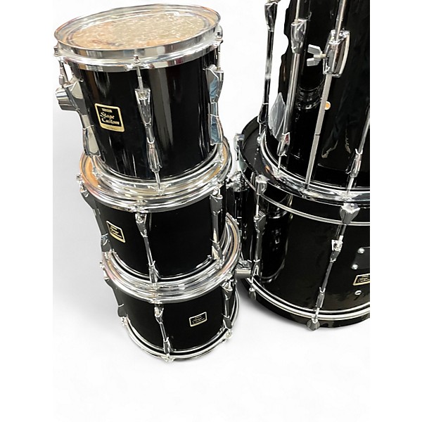 Used Yamaha 5 Piece Stage Custom Black Drum Kit
