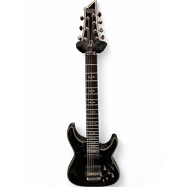 Used Schecter Guitar Research Hellraiser C7 7 String Black Solid Body Electric Guitar