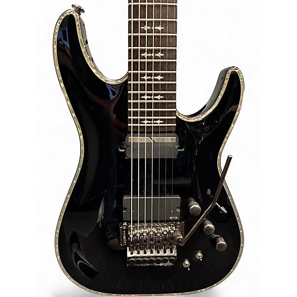 Used Schecter Guitar Research Hellraiser C7 7 String Black Solid Body Electric Guitar