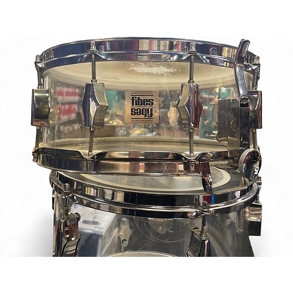 Vintage 1970s Fibes 5 Piece Crystalite Clear Drum Kit