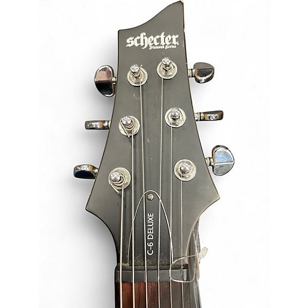 Used Schecter Guitar Research C6 DELUXE Black Solid Body Electric Guitar