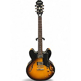 Used Epiphone Dot Deluxe Flametop Sunburst Hollow Body Electric Guitar