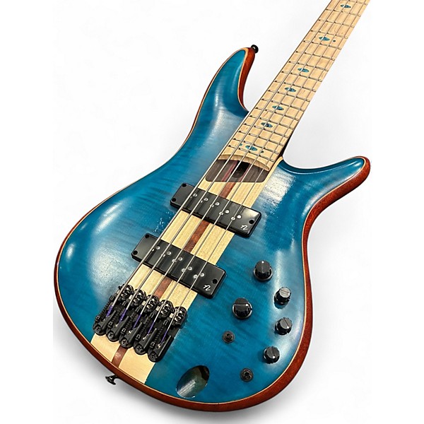 Used 2024 Ibanez Premium SR1425B Caribbean Green Low Gloss Electric Bass Guitar