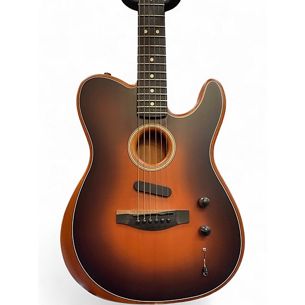 Used Fender American Acoustasonic Telecaster Sunburst Acoustic Electric Guitar
