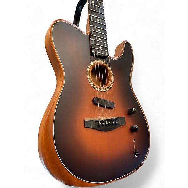 Used Fender American Acoustasonic Telecaster Sunburst Acoustic Electric Guitar