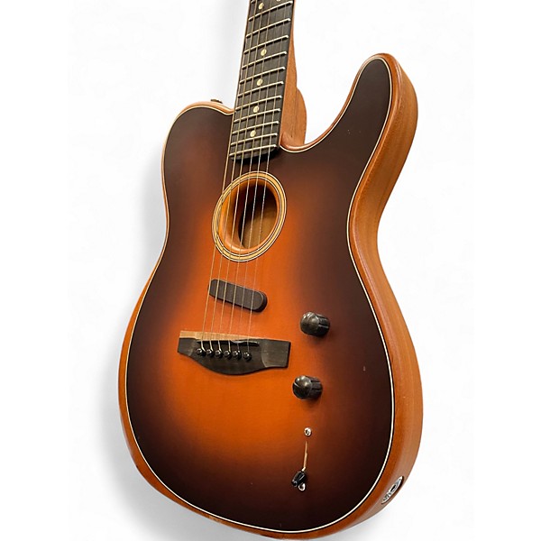 Used Fender American Acoustasonic Telecaster Sunburst Acoustic Electric Guitar