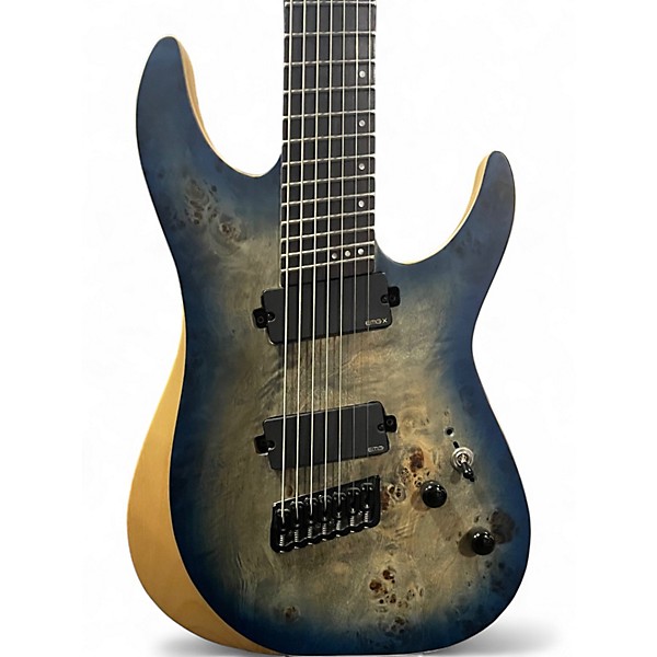 Used Schecter Guitar Research Reaper 7 Satin Sky Burst Solid Body Electric Guitar