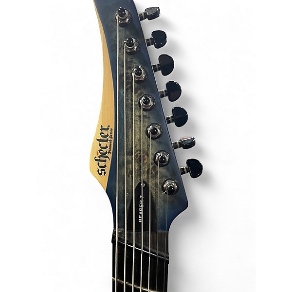 Used Schecter Guitar Research Reaper 7 Satin Sky Burst Solid Body Electric Guitar