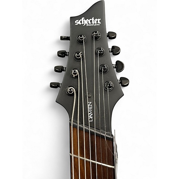 Used Schecter Guitar Research DAMIEN 8 MULTISCALE Satin Black Baritone Guitars