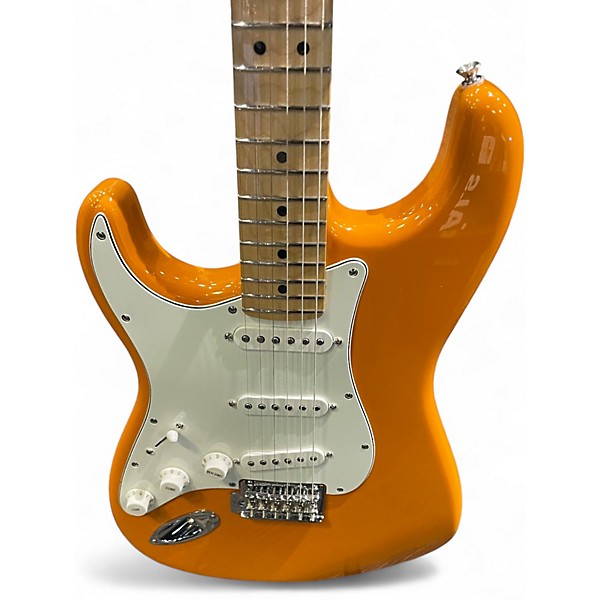 Used Fender Player Stratocaster Left Handed Capri Orange Solid Body Electric Guitar
