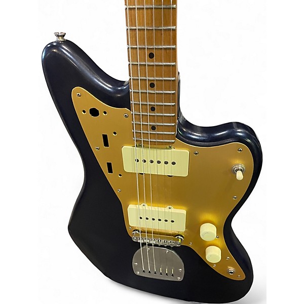 Used Unbranded PARTSCASTER Midnight Blue Metallic Solid Body Electric Guitar