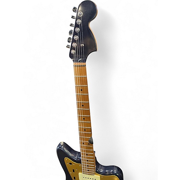 Used Unbranded PARTSCASTER Midnight Blue Metallic Solid Body Electric Guitar