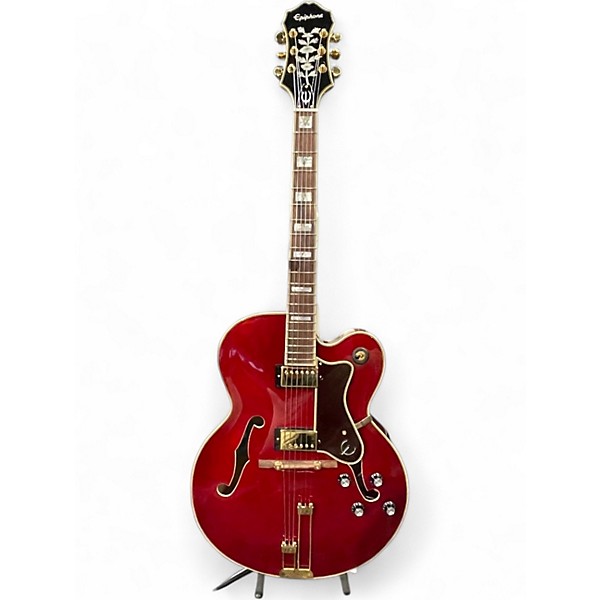 Used 2023 Epiphone BROADWAY Trans Crimson Red Acoustic Electric Guitar