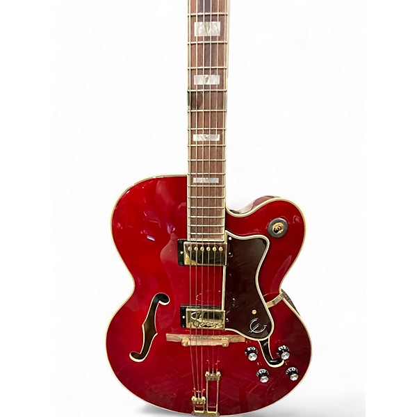 Used 2023 Epiphone BROADWAY Trans Crimson Red Acoustic Electric Guitar