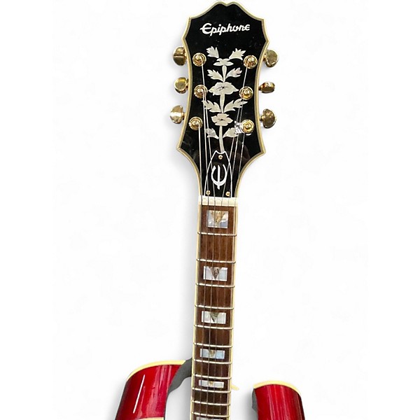 Used 2023 Epiphone BROADWAY Trans Crimson Red Acoustic Electric Guitar