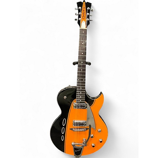 Used 2019 Eastwood ROCKER BOX II BLACK AND ORANGE Hollow Body Electric Guitar