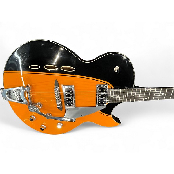Used 2019 Eastwood ROCKER BOX II BLACK AND ORANGE Hollow Body Electric Guitar
