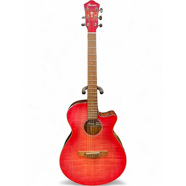 Used Ibanez AEG70 Pink Burst Acoustic Electric Guitar