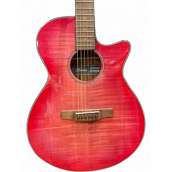 Used Ibanez AEG70 Pink Burst Acoustic Electric Guitar
