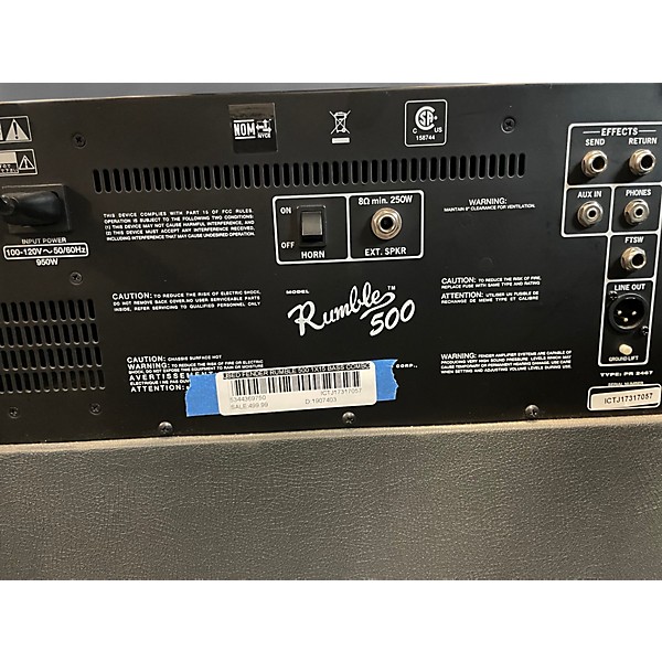 Used Fender Rumble 500 1x15 Bass Combo Amp