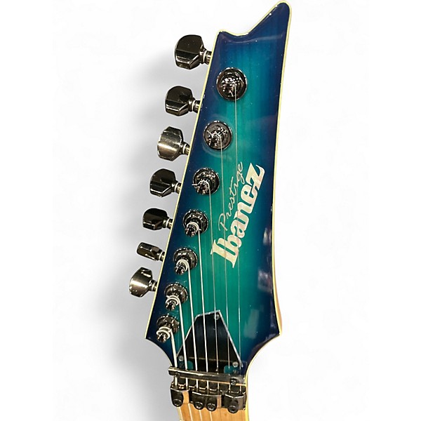 Used Ibanez RG752AHM Prestige 7 String Nebula Green Burst Solid Body Electric Guitar